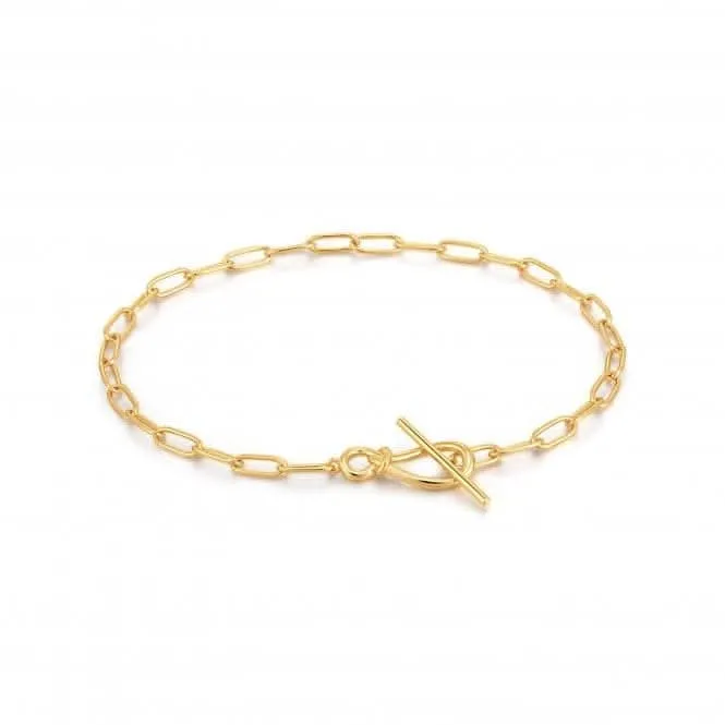 Gold Knot T Bar Chain Bracelet B029-01G Ania Haie Jewellery