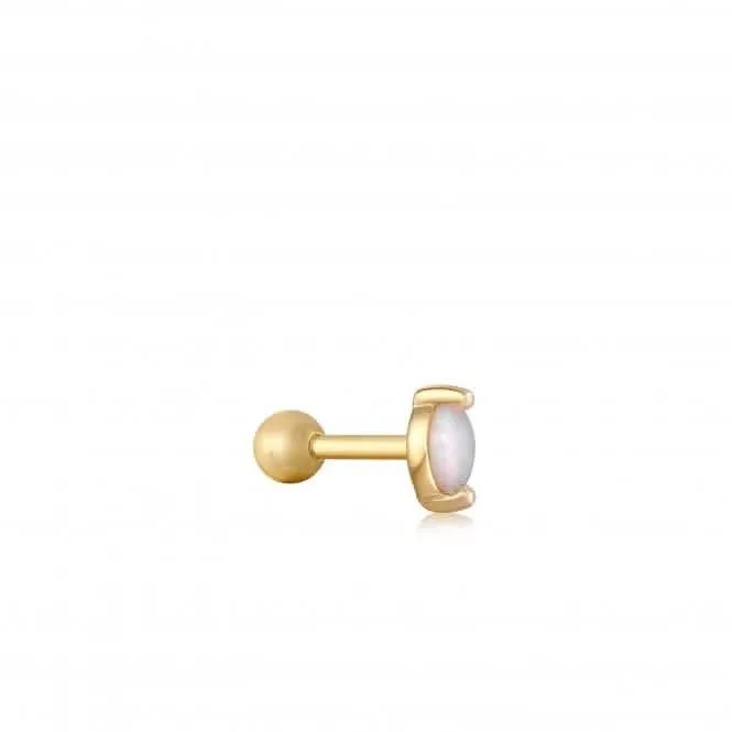 Gold Kyoto Opal Marquise Barbell Single Earring E035-12G Ania Haie Jewellery