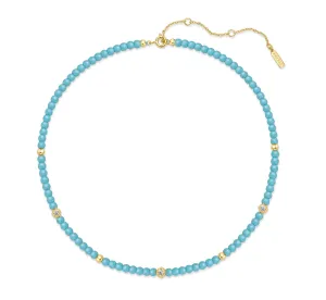 Gold Lab Created Turquoise Necklace N063-03G Ania Haie Jewellery