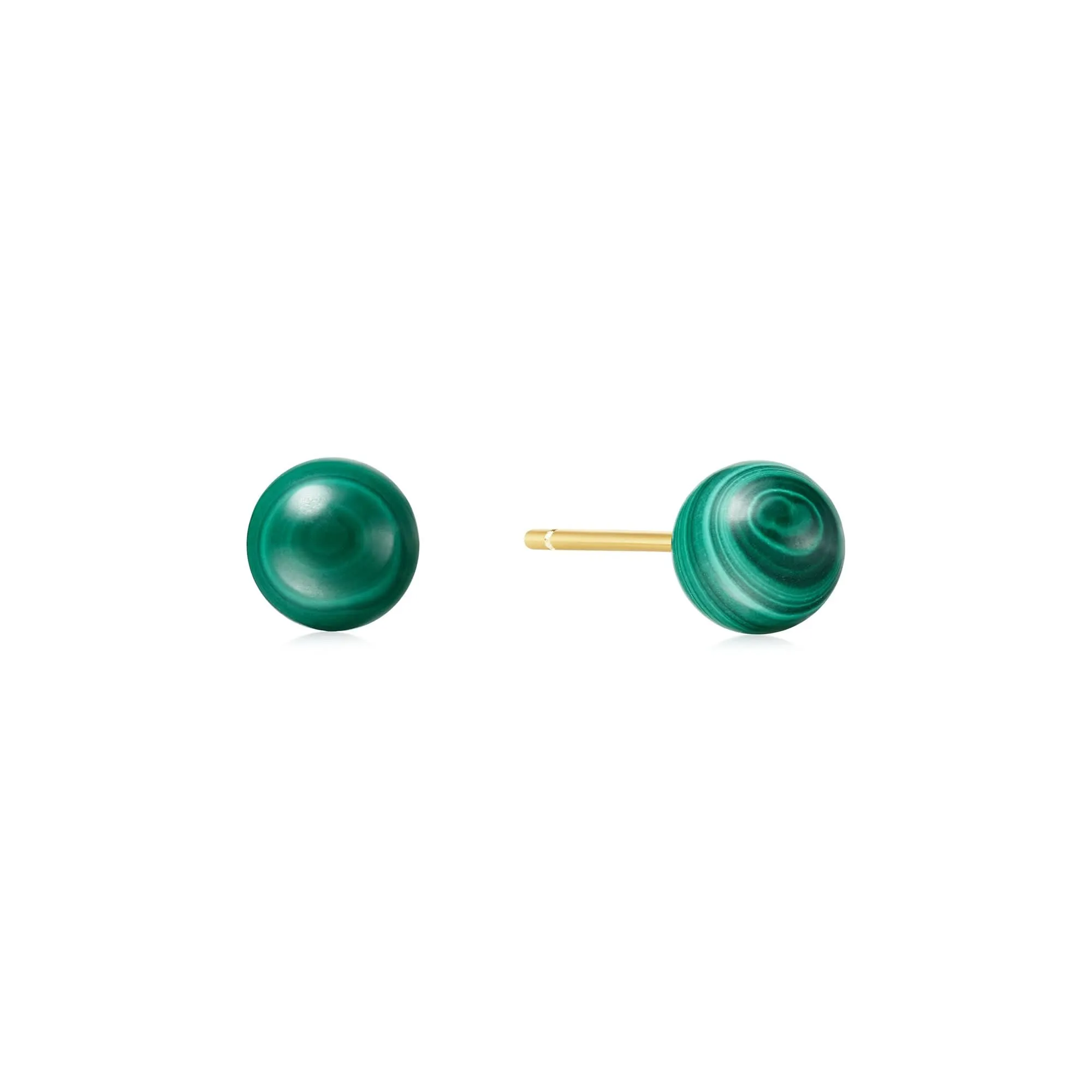 Gold Malachite Sphere Stud Earrings E063-02G Ania Haie Jewellery