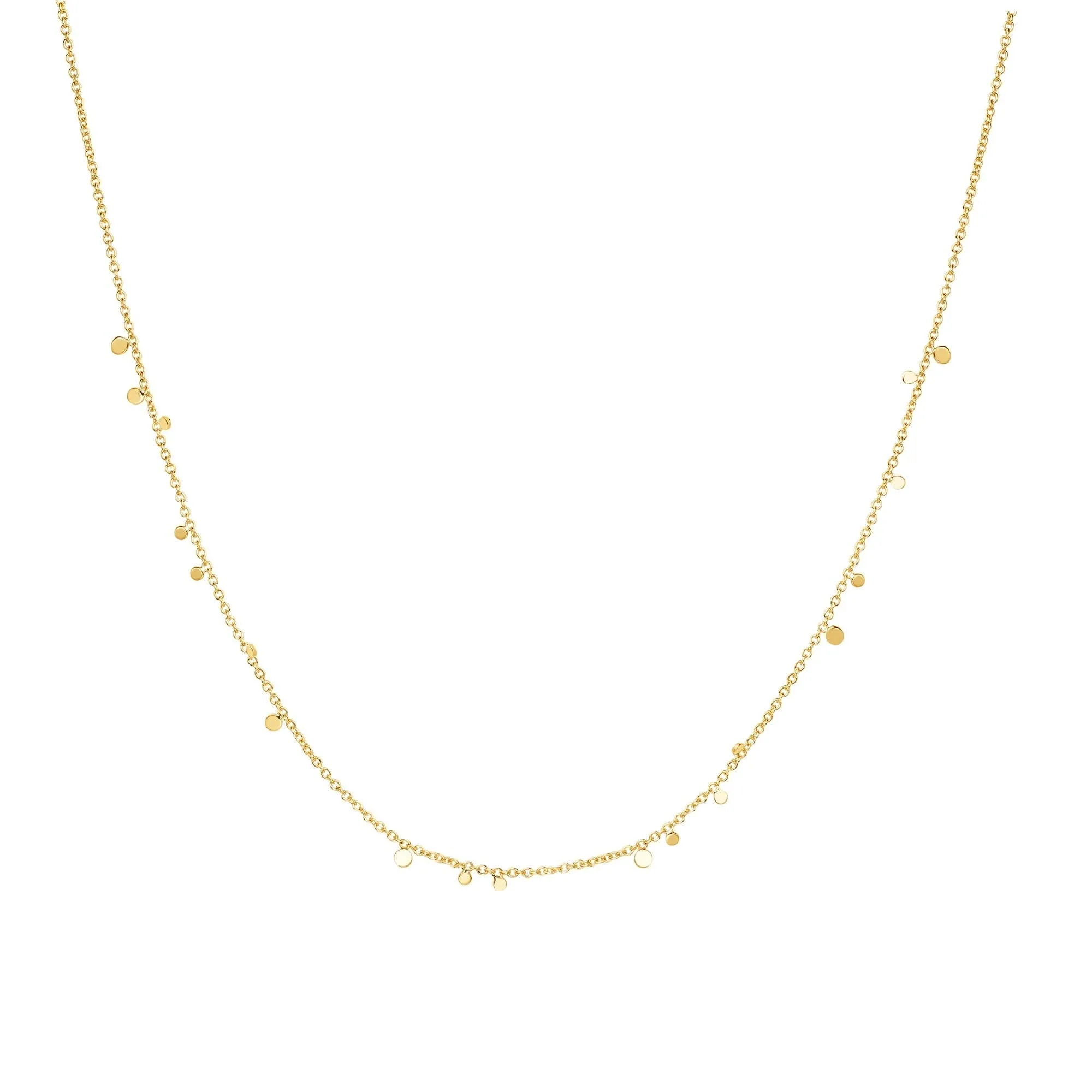 Gold Mini Disc Drop Stacking Necklace N063-02G Ania Haie Jewellery