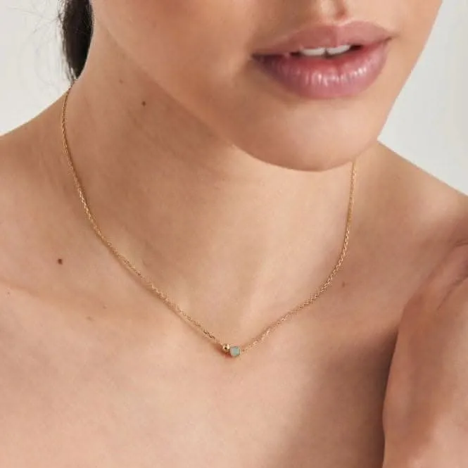 Gold Orb Amazonite Pendant Necklace N045-02G-AM Ania Haie Jewellery