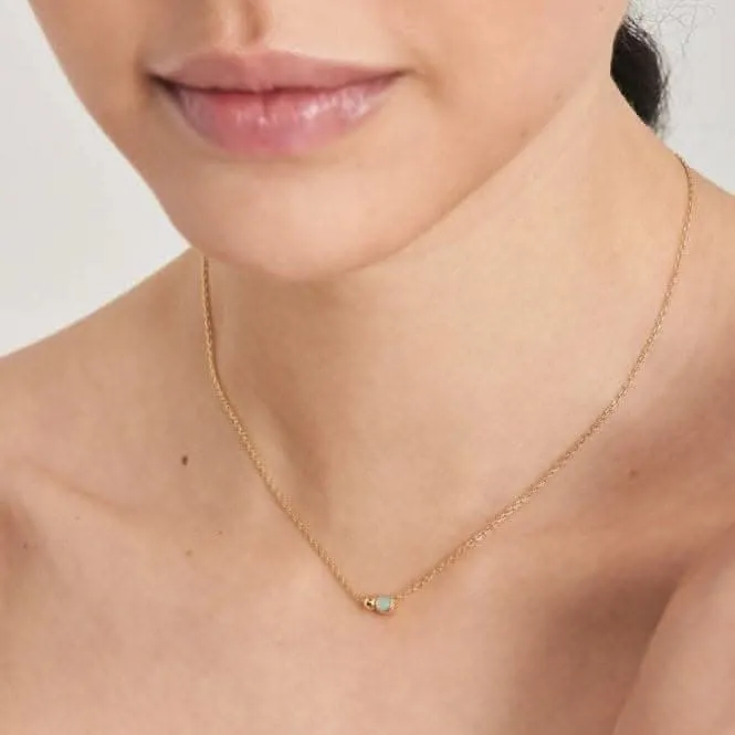 Gold Orb Amazonite Pendant Necklace N045-02G-AM Ania Haie Jewellery