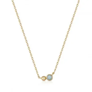 Gold Orb Amazonite Pendant Necklace N045-02G-AM Ania Haie Jewellery
