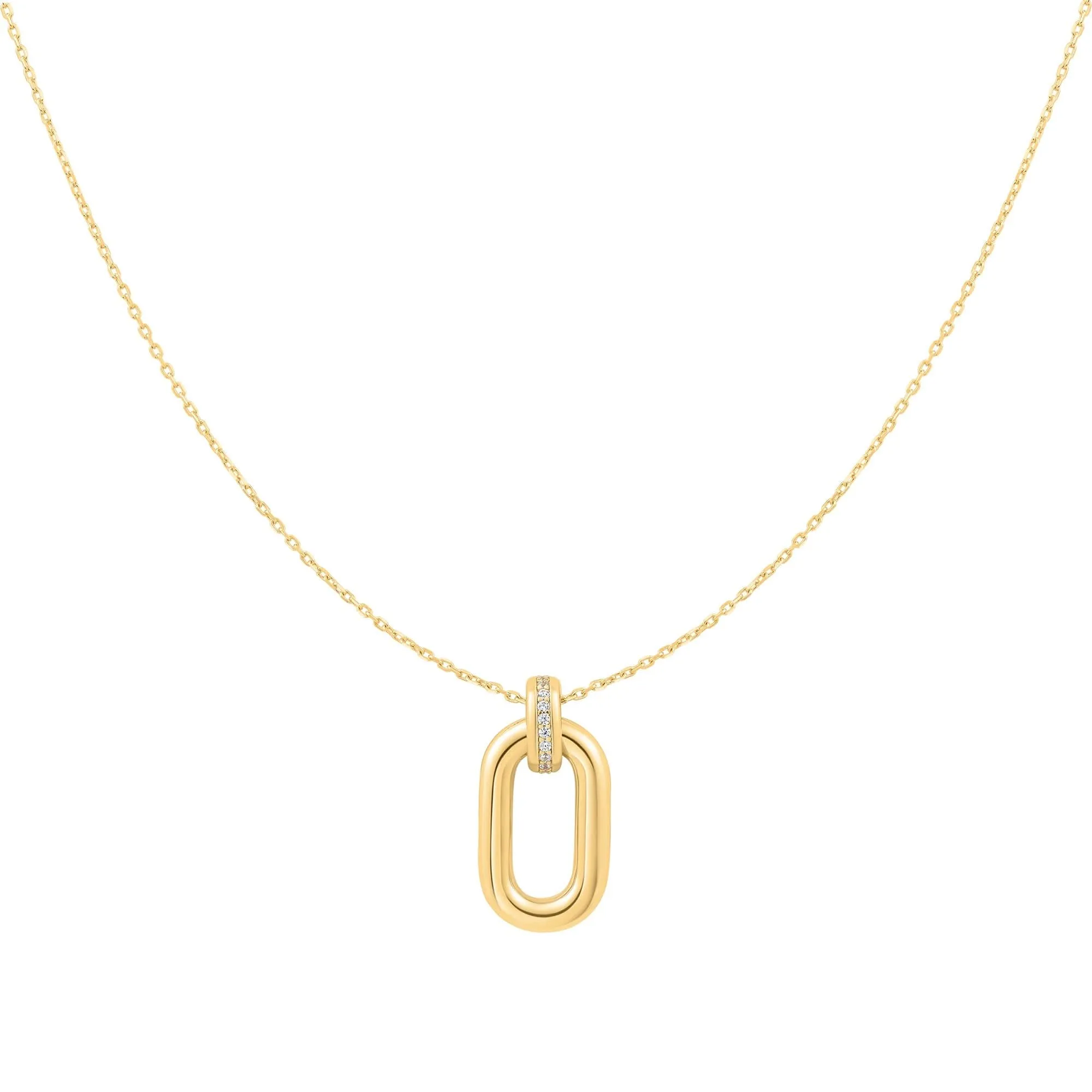 Gold Oval Hoop Pendant Necklace N062-01G Ania Haie Jewellery