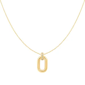 Gold Oval Hoop Pendant Necklace N062-01G Ania Haie Jewellery