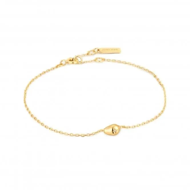 Gold Pebble Sparkle Chain Bracelet B043-04G Ania Haie Jewellery