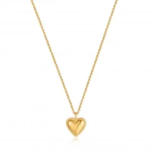 Gold Rope Heart Pendant Necklace N036-02G Ania Haie Jewellery