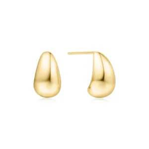 Gold Small Dome Hoop Earrings E062-05G Ania Haie Jewellery