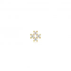 Gold Sparkle Cross Barbell Single Earring E047-13G Ania Haie Jewellery