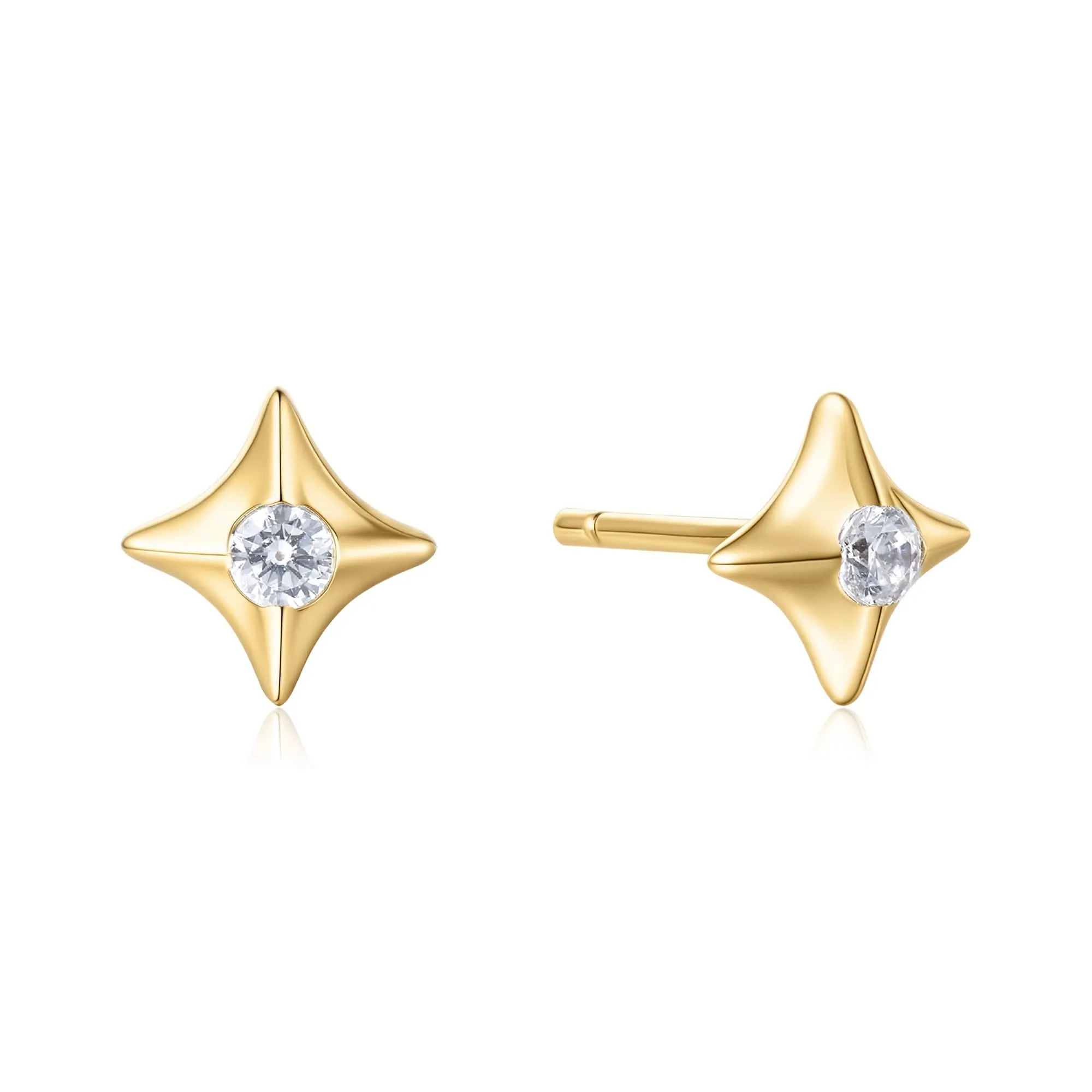 Gold Sparkling Star Stud Earrings E064-02G Ania Haie Jewellery