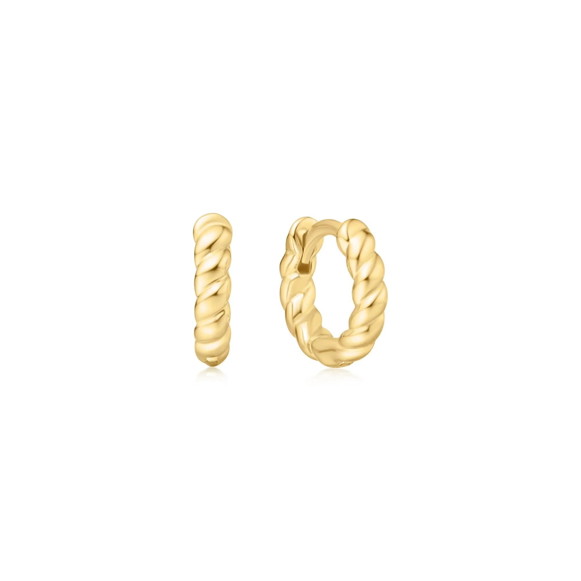 Gold Texture Small Huggie Hoop Earrings E063-03G Ania Haie Jewellery