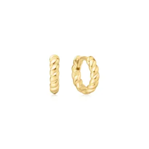 Gold Texture Small Huggie Hoop Earrings E063-03G Ania Haie Jewellery