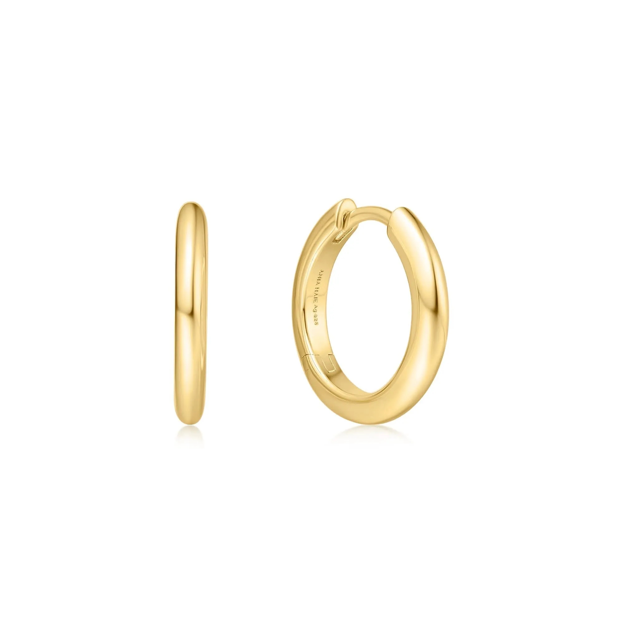 Gold Tube Small Huggie Hoop Earrings E062-01G Ania Haie Jewellery