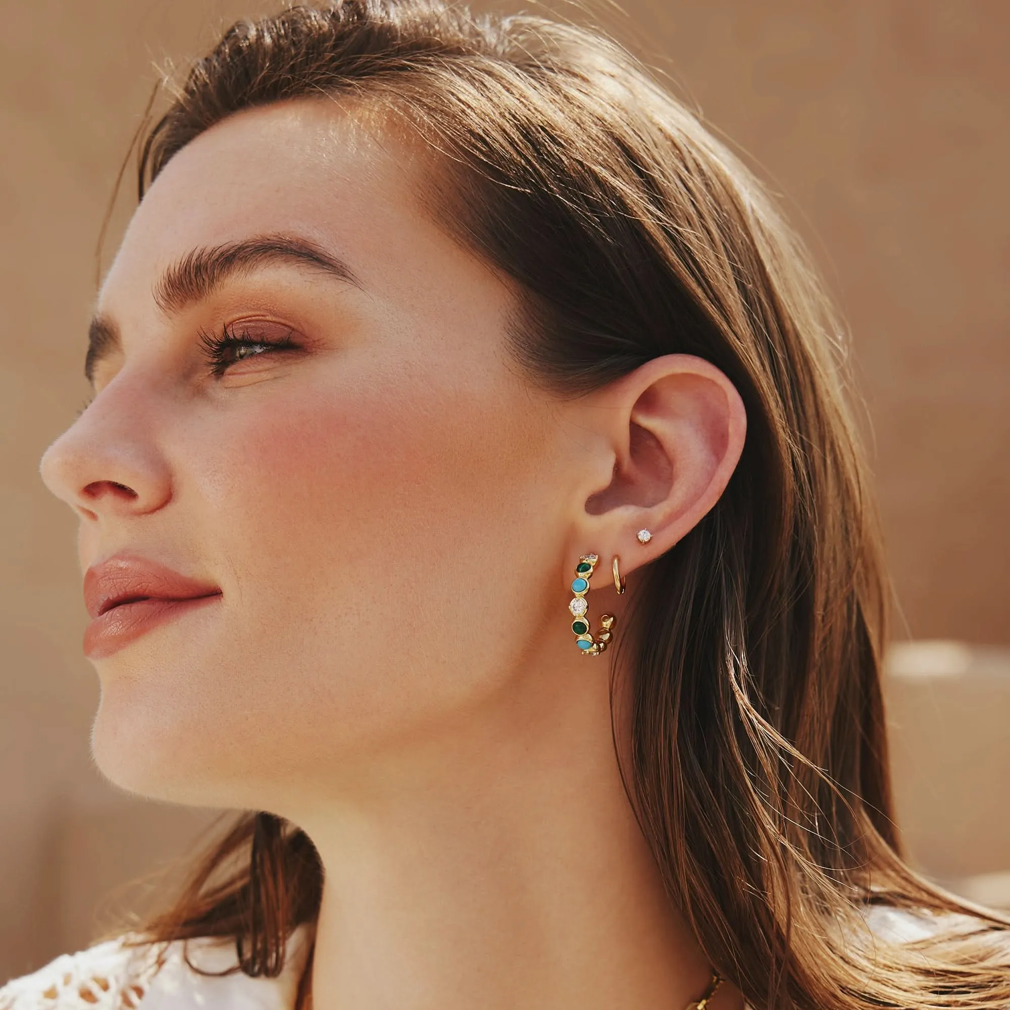 Gold Tube Small Huggie Hoop Earrings E062-01G Ania Haie Jewellery
