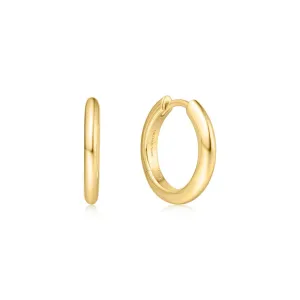 Gold Tube Small Huggie Hoop Earrings E062-01G Ania Haie Jewellery
