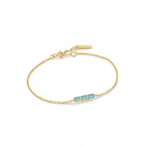 Gold Turquoise Bar Bracelet B033-01G Ania Haie Jewellery