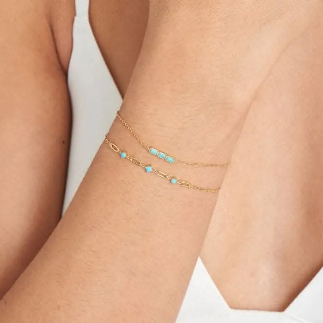 Gold Turquoise Bar Bracelet B033-01G Ania Haie Jewellery
