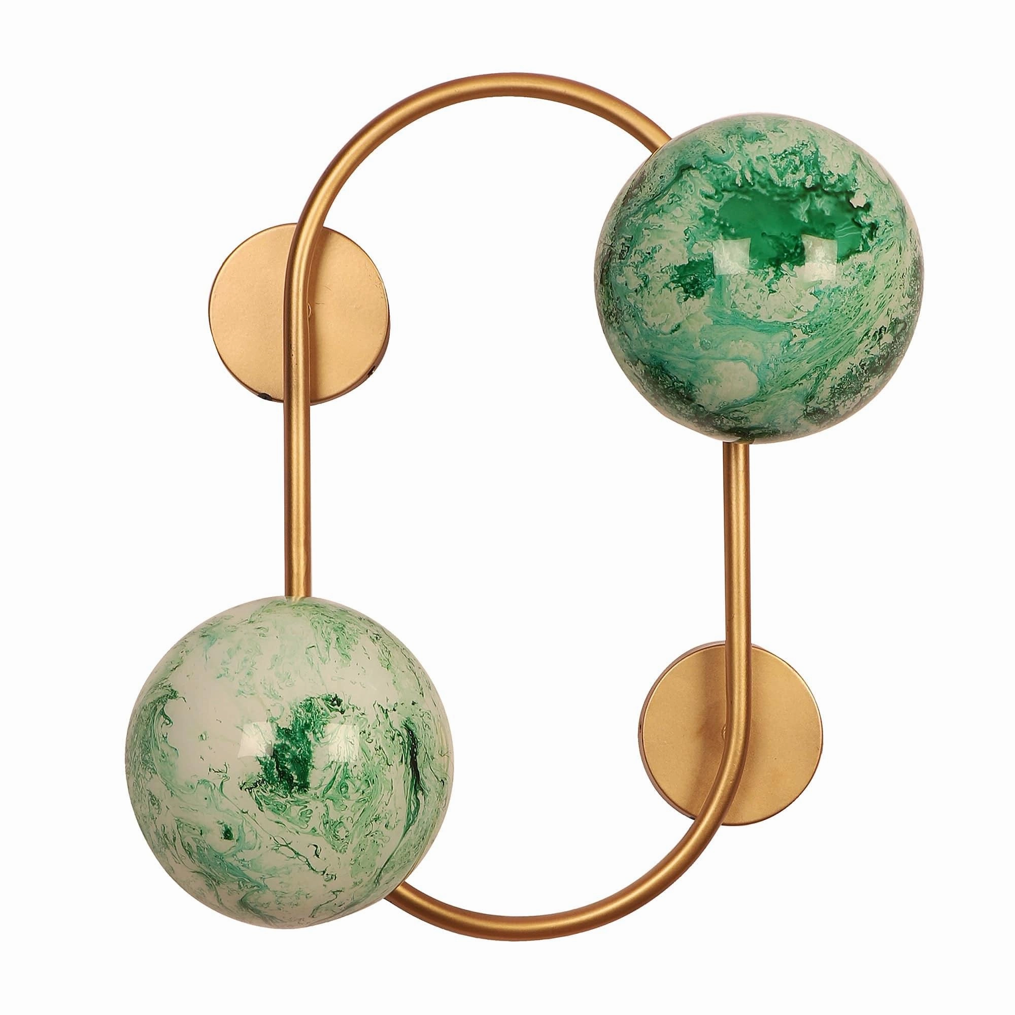 Gold And Green 2 Iron Wall Lights