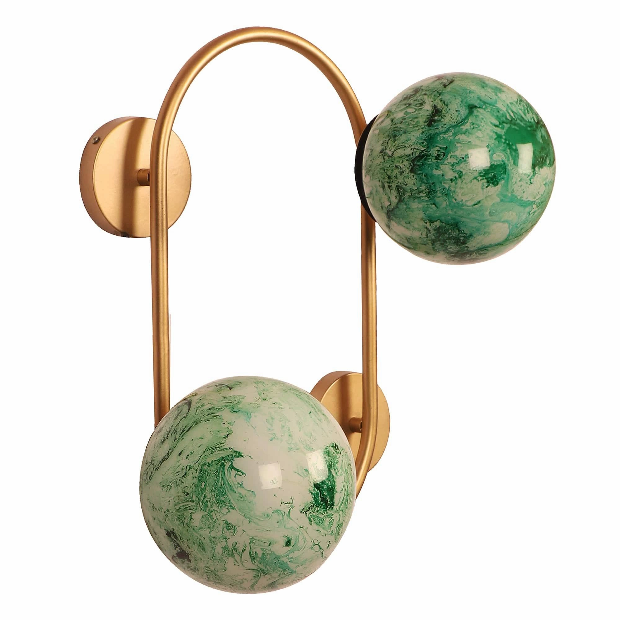 Gold And Green 2 Iron Wall Lights