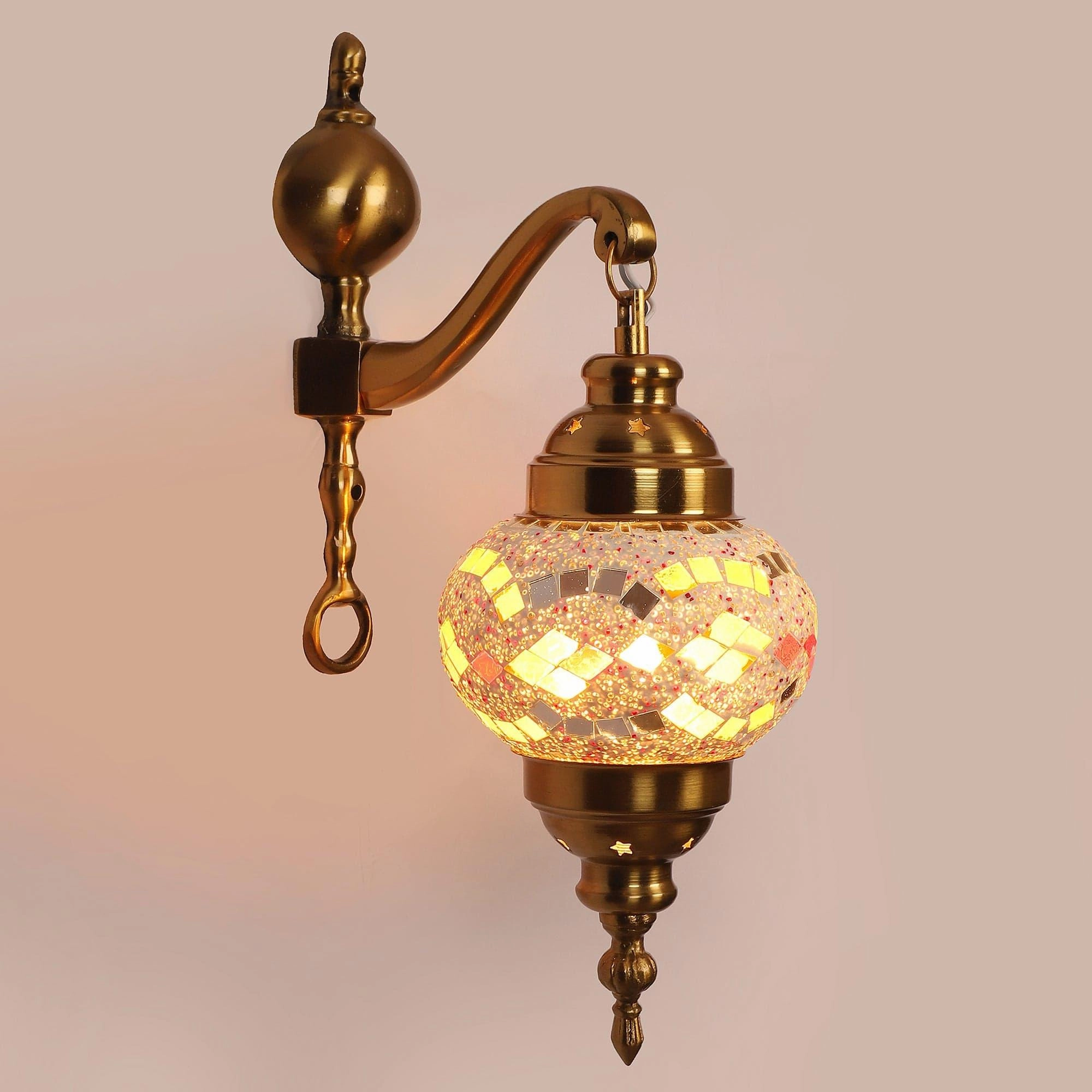 Gold And Multicolour Aluminium Wall Light