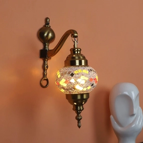 Gold And Multicolour Aluminium Wall Light vintage desk lamp