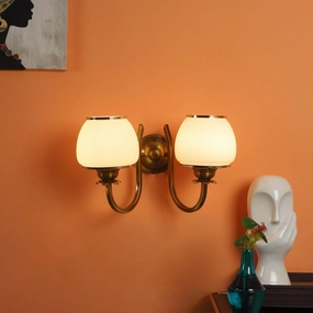 Gold And White Iron 2 Wall Lights vintage desk lamp