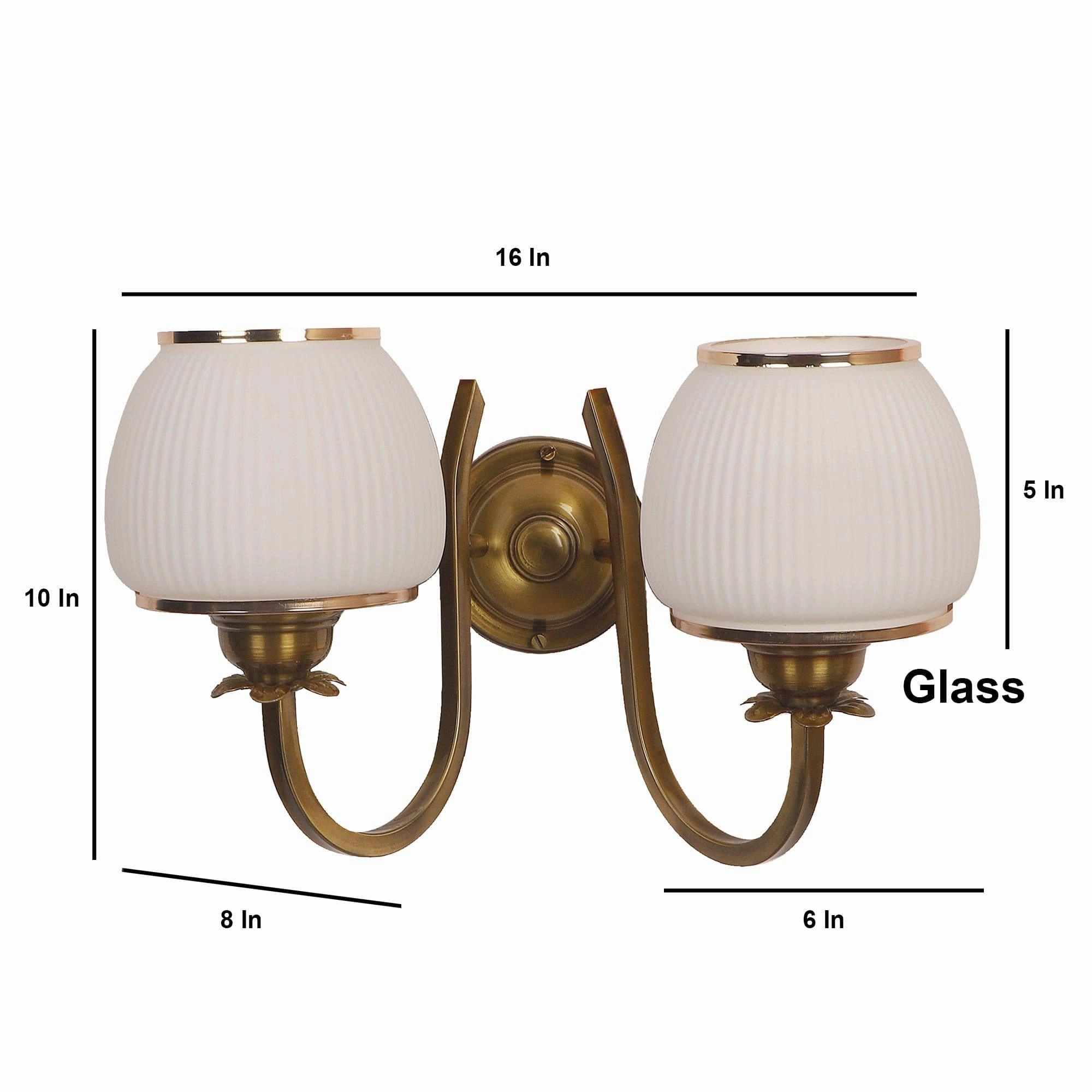 Gold And White Iron 2 Wall Lights