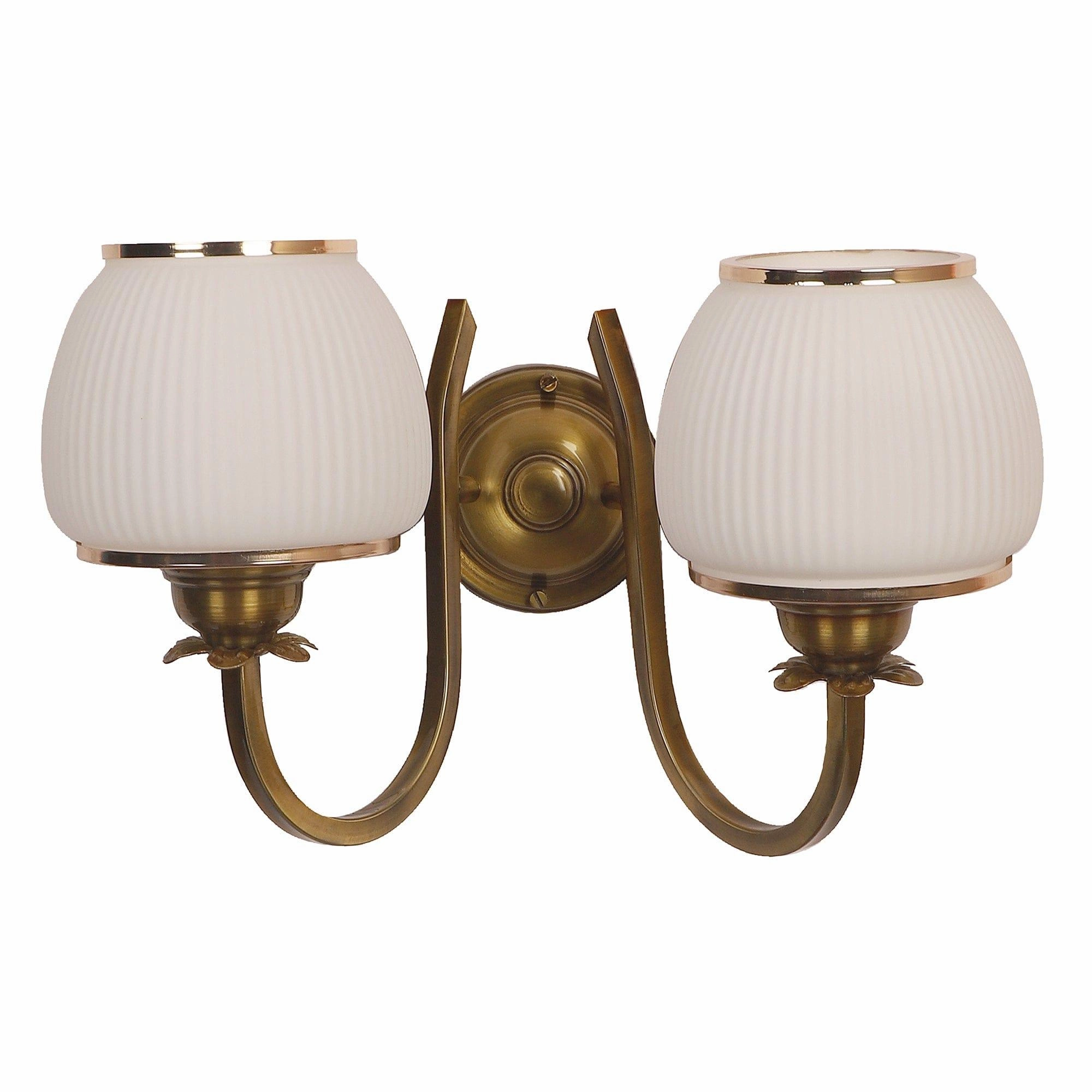 Gold And White Iron 2 Wall Lights