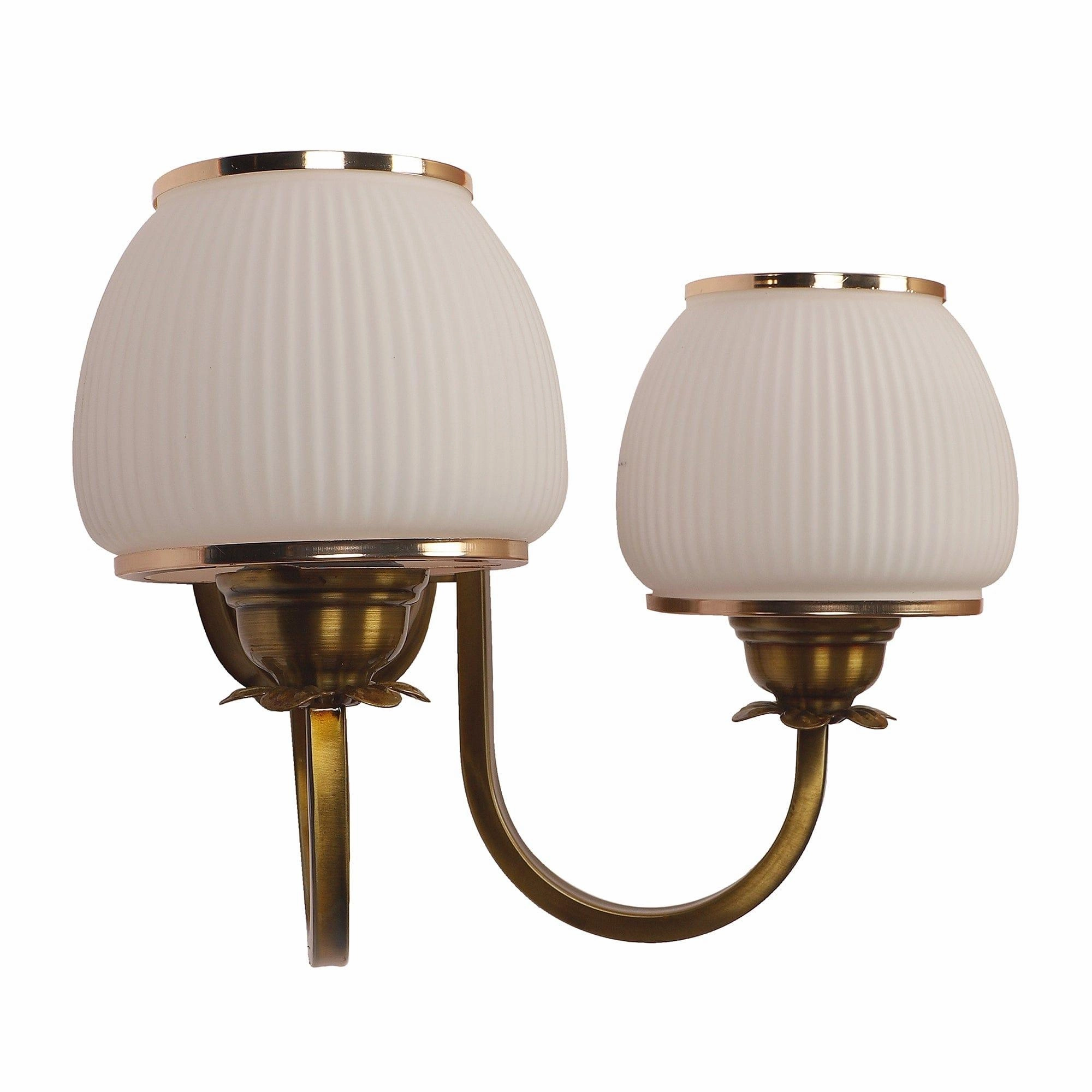 Gold And White Iron 2 Wall Lights