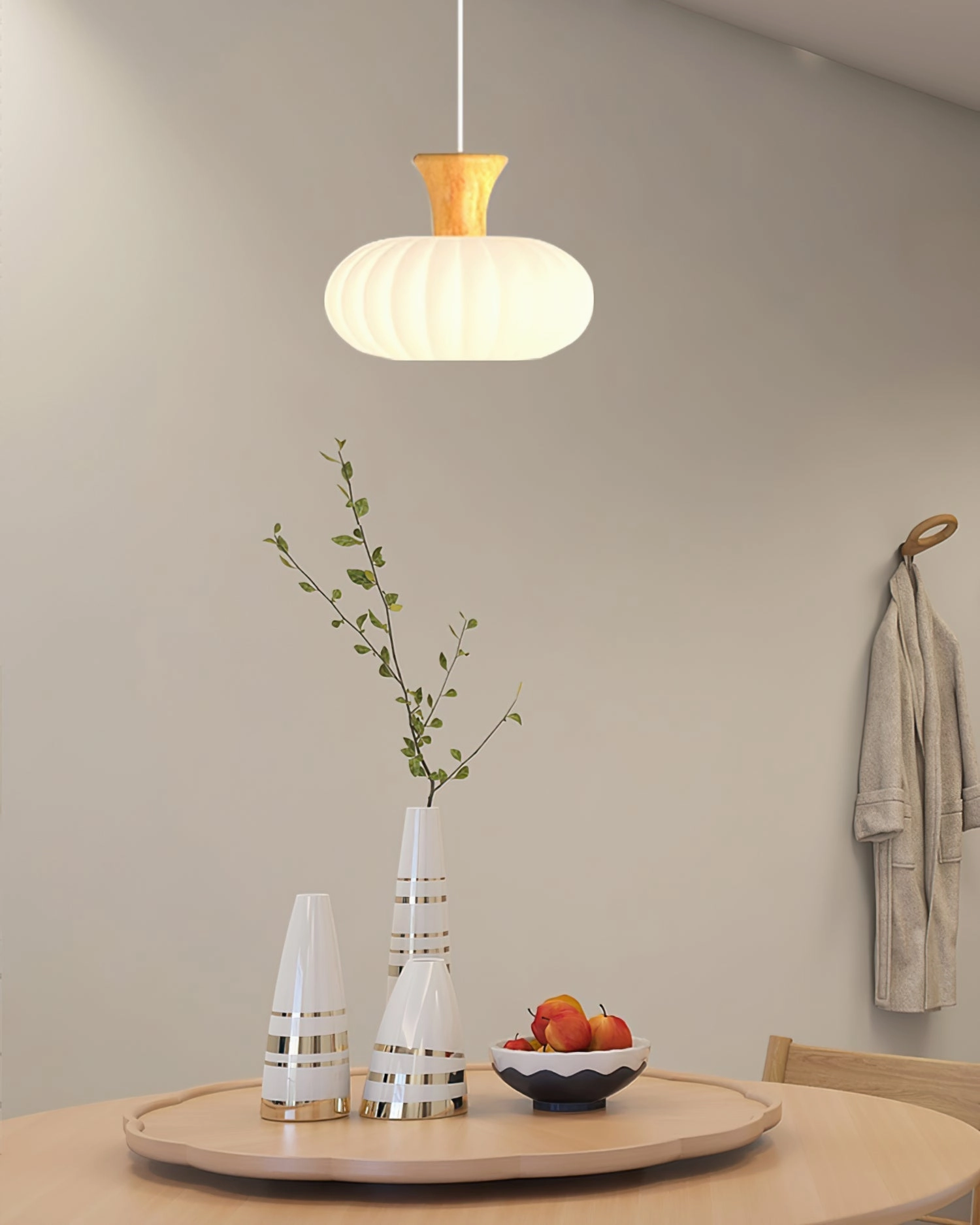 Gourd Ribbed Pendant Light