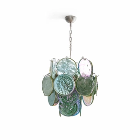 Green Vistosi Disc Chandelier flowerpot LED lamp