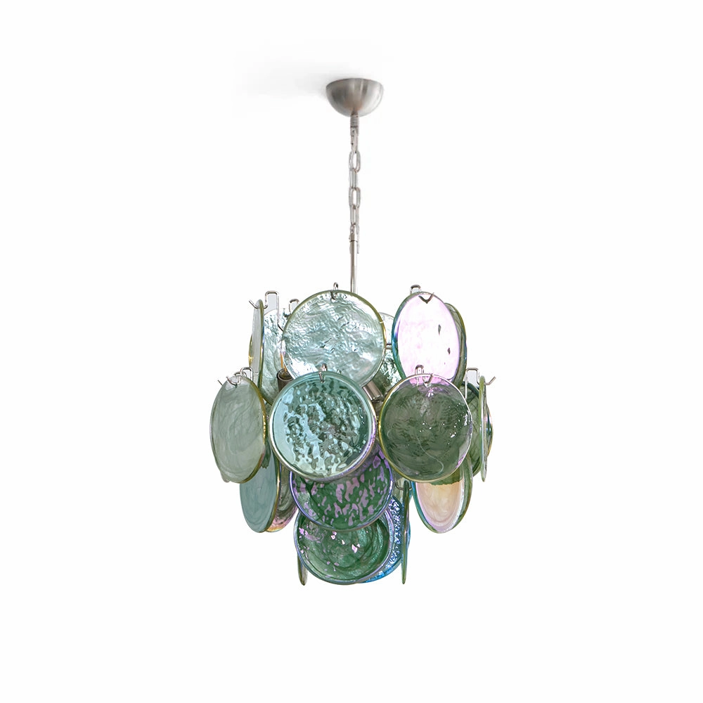 Green Vistosi Disc Chandelier flowerpot LED lamp
