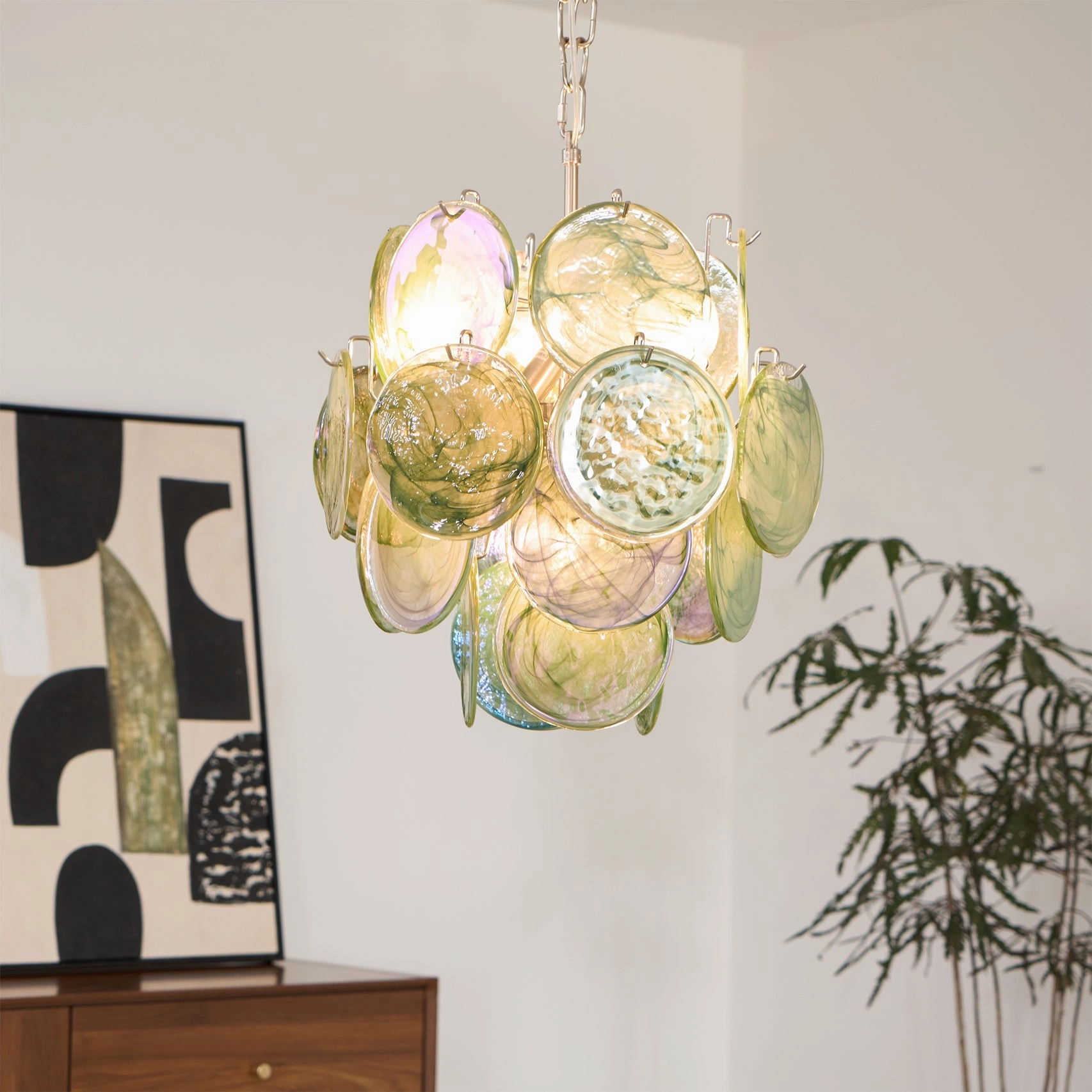 Green Vistosi Disc Chandelier