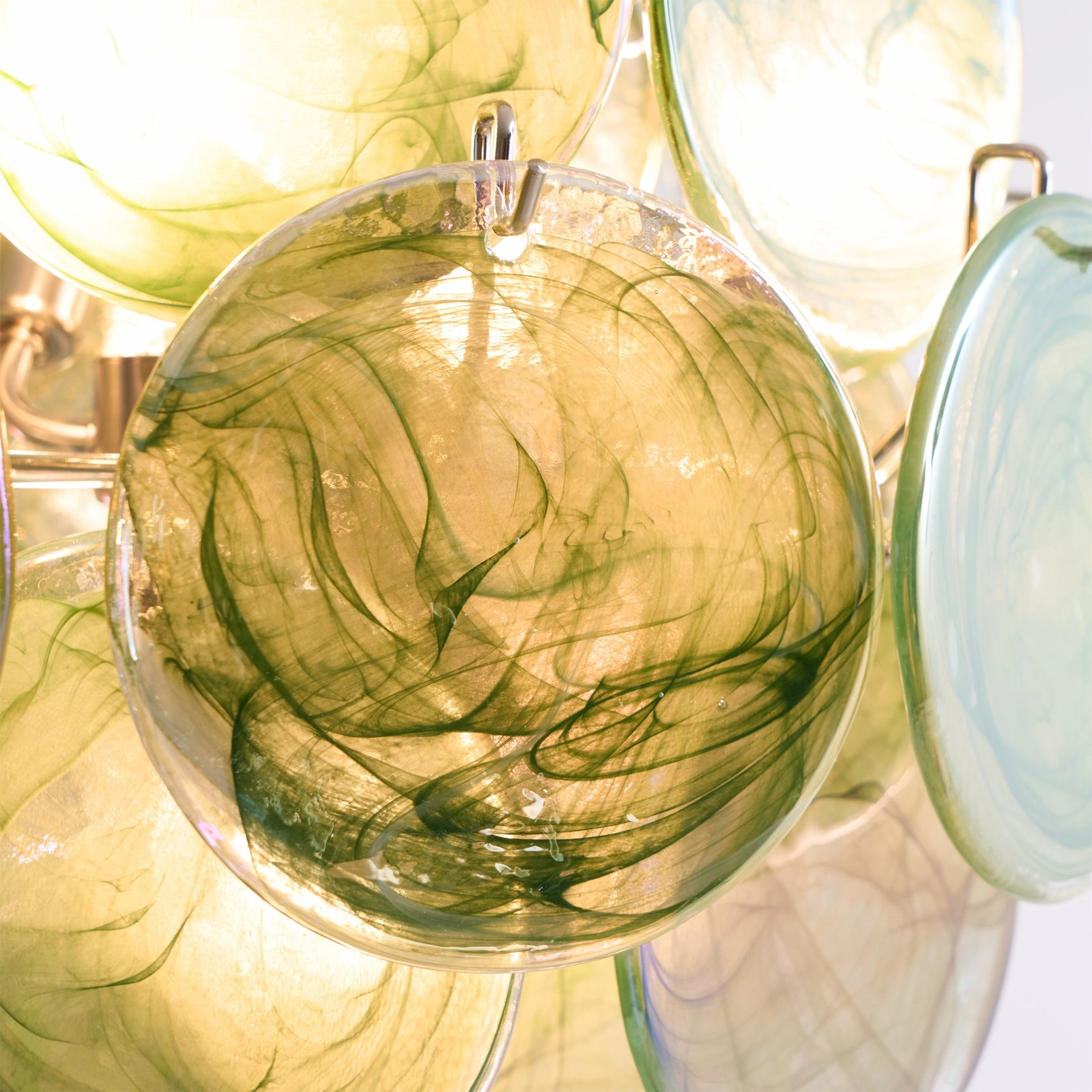 Green Vistosi Disc Chandelier