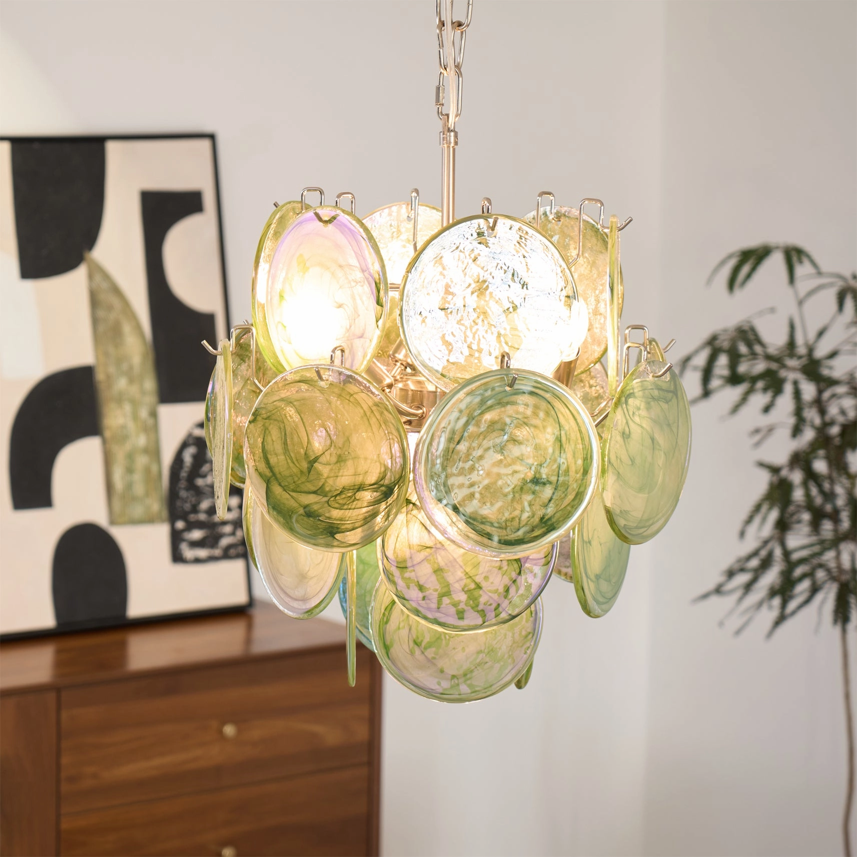 Green Vistosi Disc Chandelier