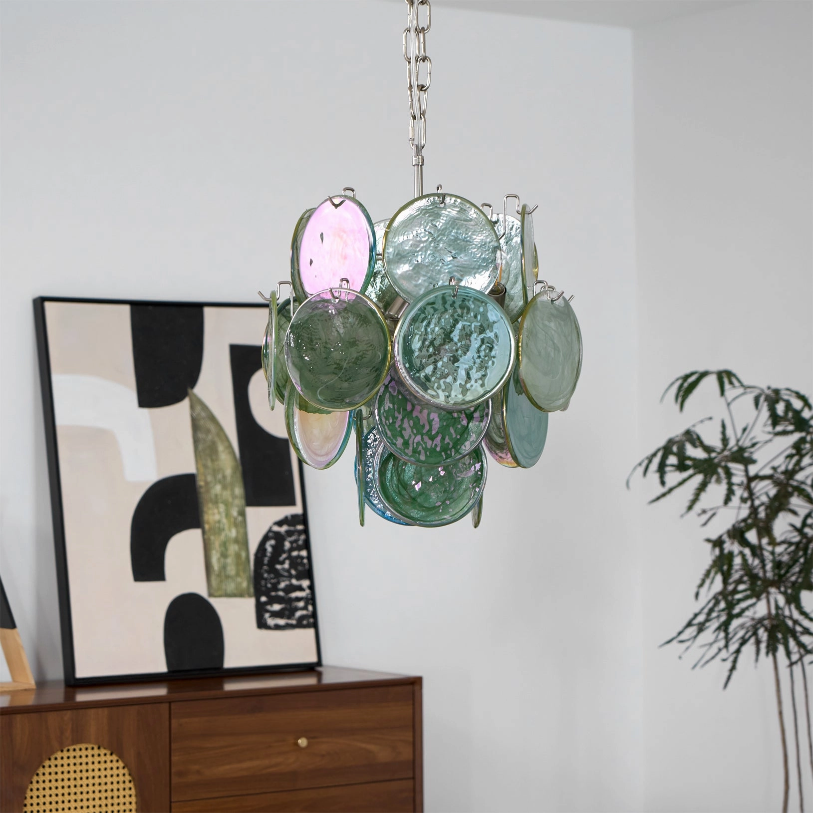 Green Vistosi Disc Chandelier