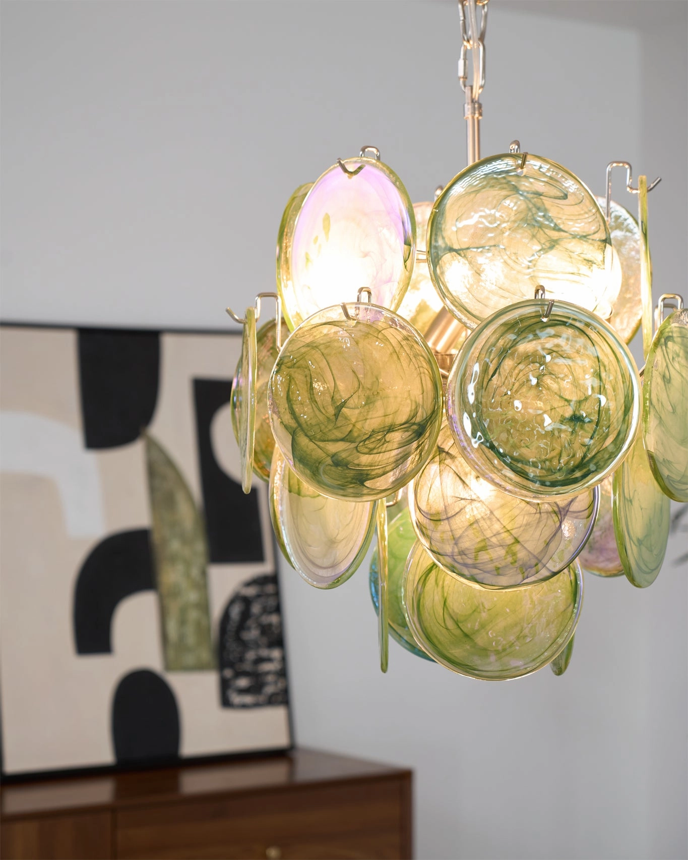 Green Vistosi Disc Chandelier
