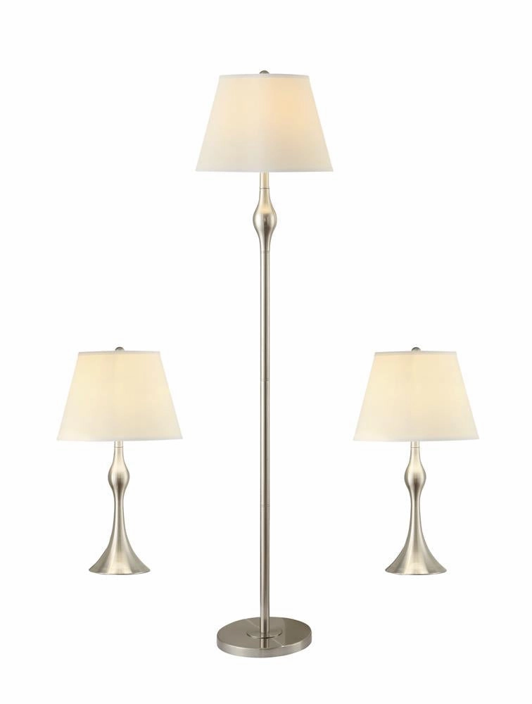 Griffin 3-piece Slender Lamp Set Brushed Nickel mini decorative bulb