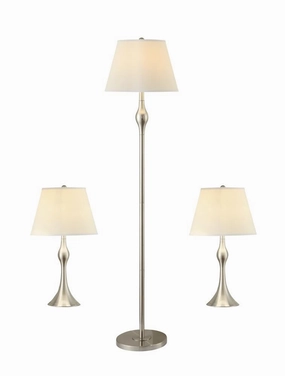 Griffin 3-piece Slender Lamp Set Brushed Nickel mini decorative bulb