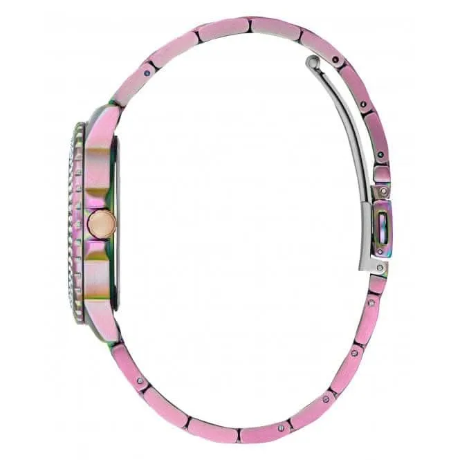 Guess Ladies Crown Jewel Stainless Steel Iridescent Watch GW0410L4