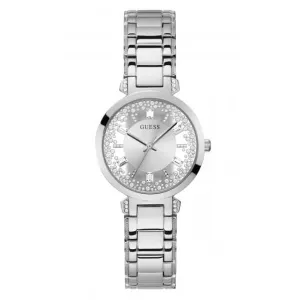 Guess Ladies Crystal Clear Stainless Steel Silver Watch GW0470L1