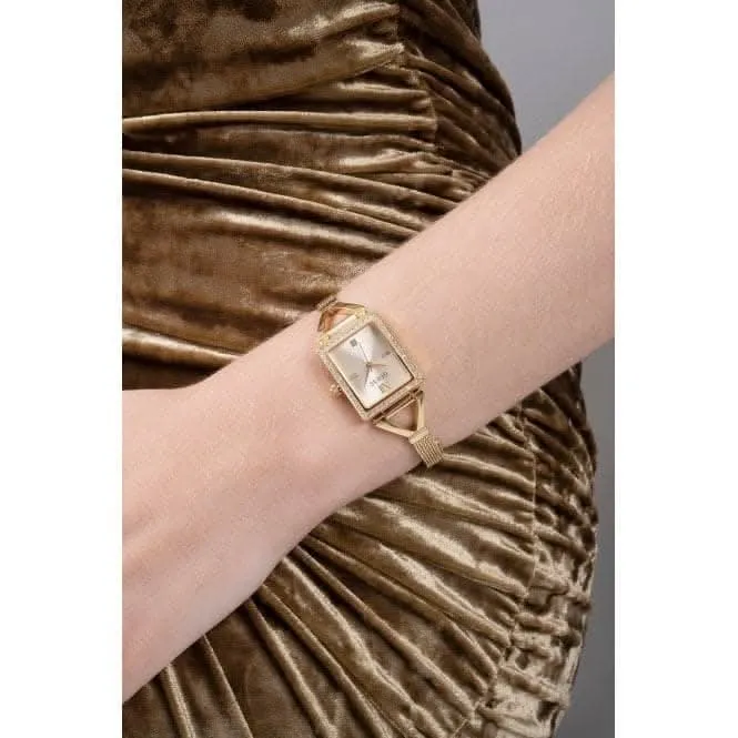 Guess Ladies Grace Stainless Steel Mesh Gold Tone Watch GW0400L2