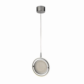 Gyroscope 1 Light LED Chrome & Crystal Ring Ceiling Pendant minimalist ceiling light