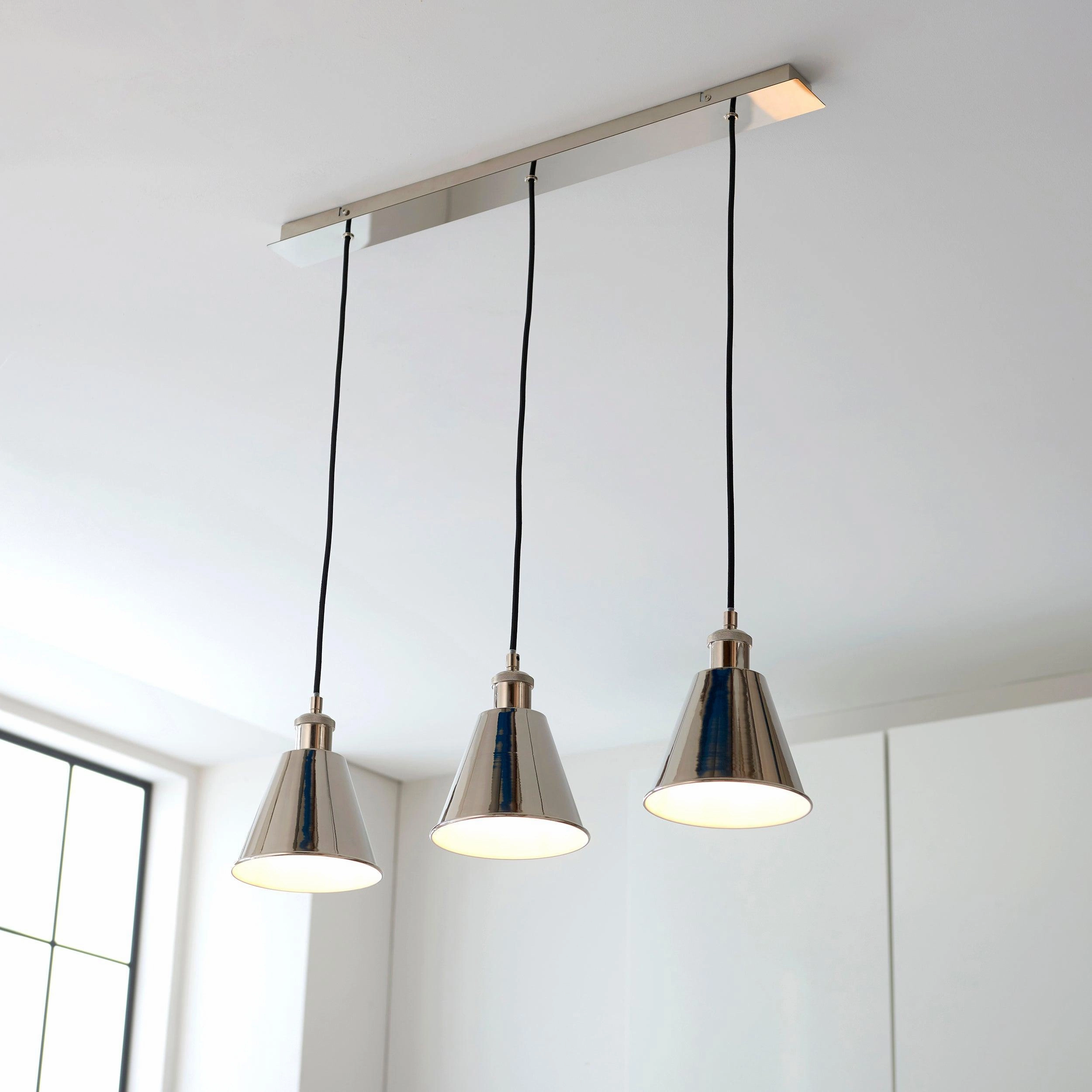 Hal Nickel 3 Light Adjustable Ceiling Pendant