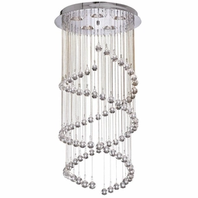 Hallway Chrome & Crystal Ball Double Cascading Pendant modern ceiling lamp