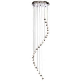 Hallway Chrome & Crystal Ball Large Cascading Pendant modern ceiling lamp
