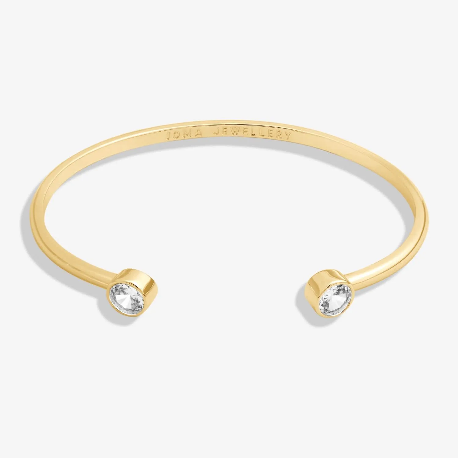 Halo Pearl Cubic Zirconia Gold Plated Bangle 8106 Joma Jewellery