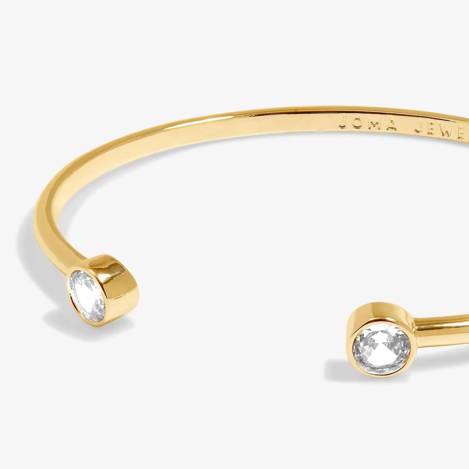 Halo Pearl Cubic Zirconia Gold Plated Bangle 8106 Joma Jewellery