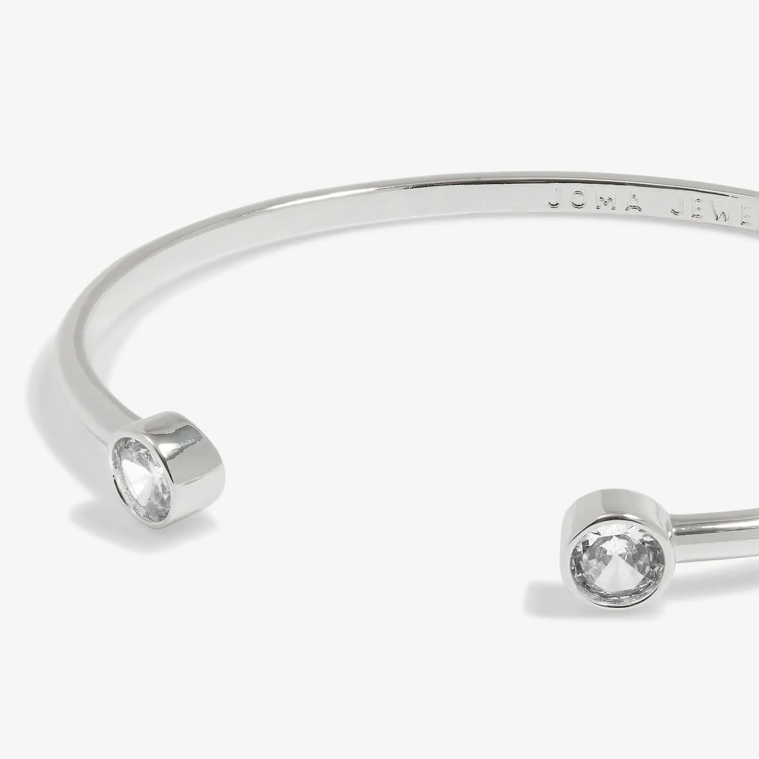 Halo Pearl Cubic Zirconia Silver Plated Bangle 7840 Joma Jewellery